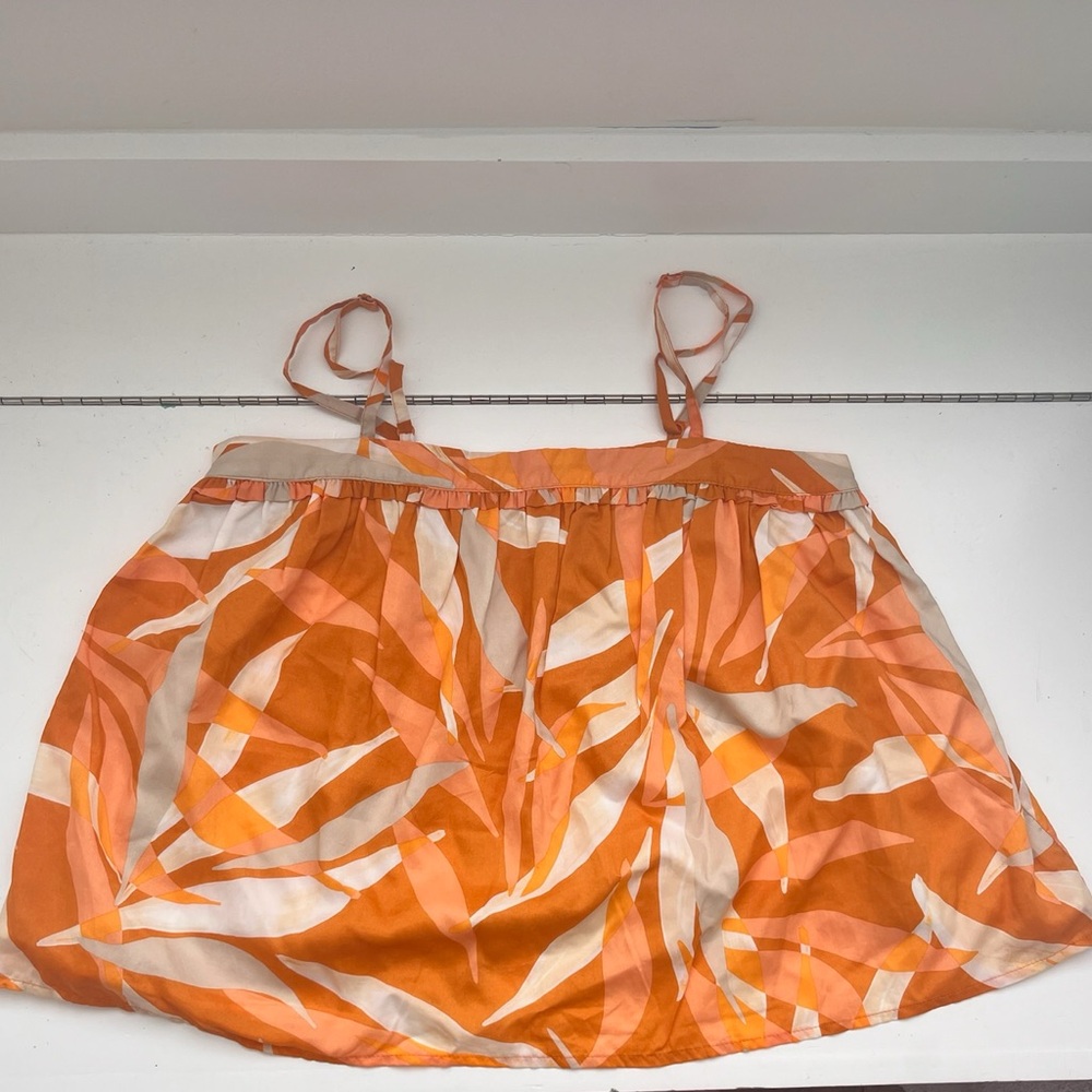 A New Day orange tropical printed flowy tank